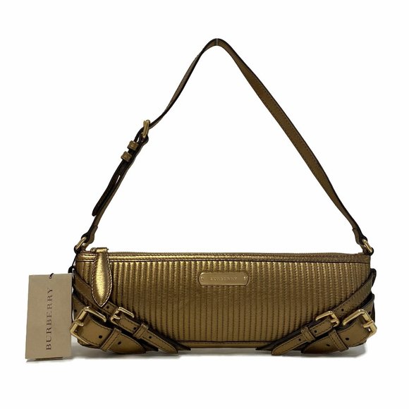 Burberry Parmoor Gold Quilted Shoulder Bag - Picture 1 of 11